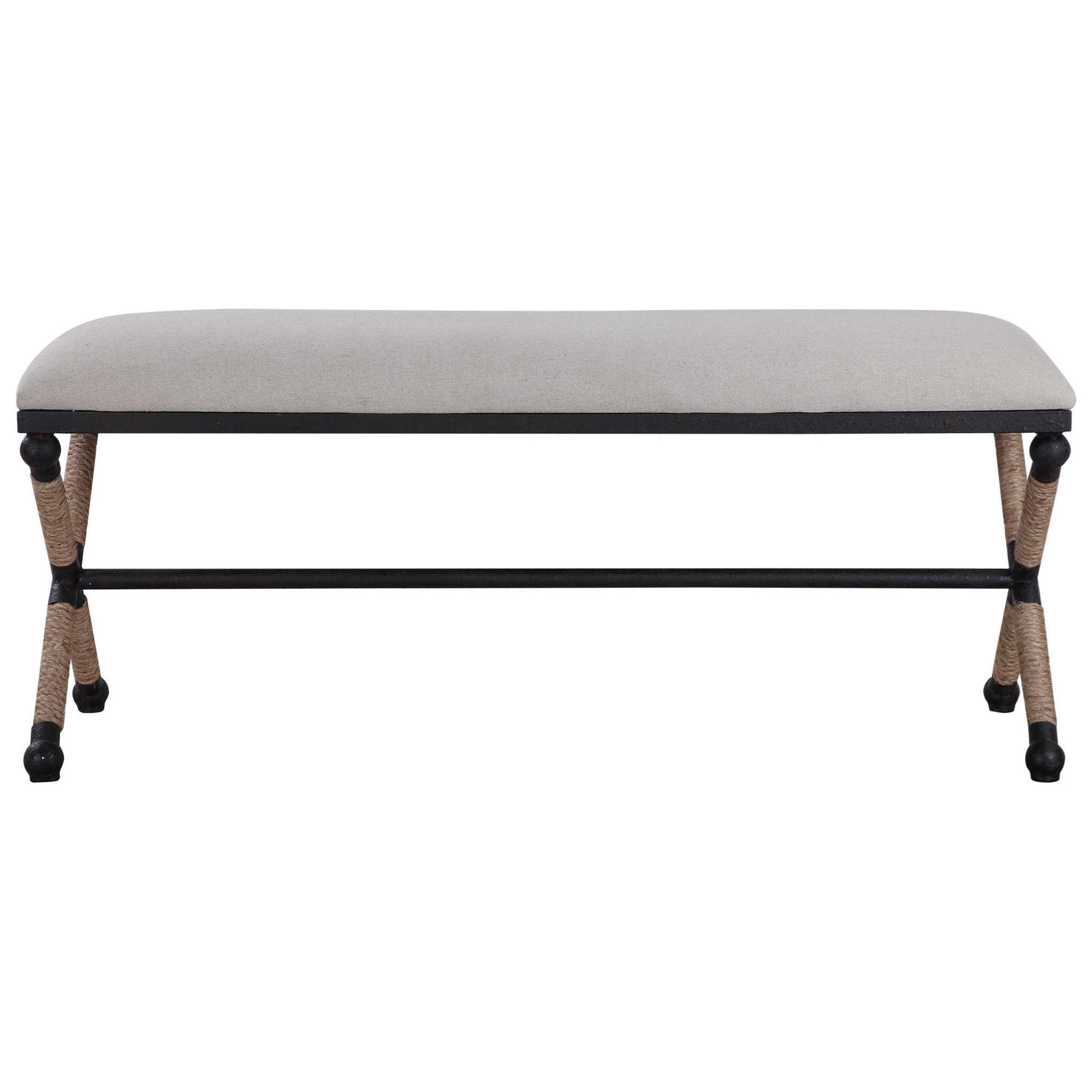Uttermost Accent Furniture Benches Firth Oatmeal Bench Jacksonville Furniture Mart
